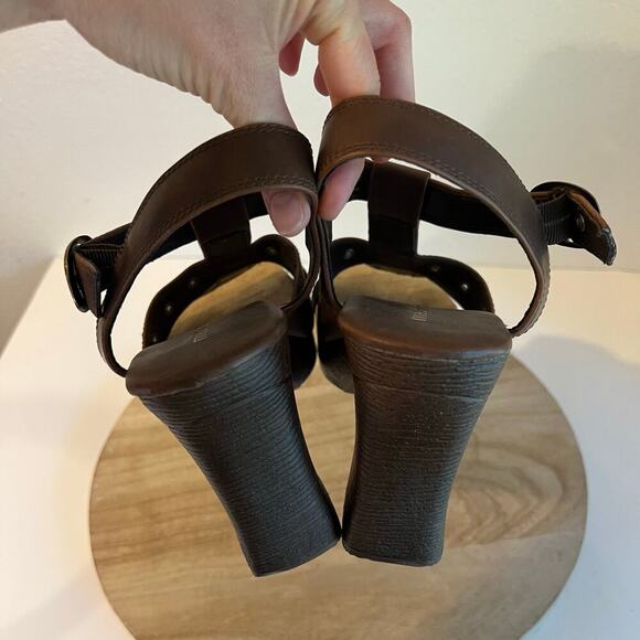 Maurices Brown Square Toe Chunky Y2K Look Strappy Sandal Size 10 - Picture 6 of 11